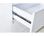 High Gloss White Buffet Sideboard with 3 Drawers