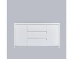 High Gloss White Buffet Sideboard with 3 Drawers