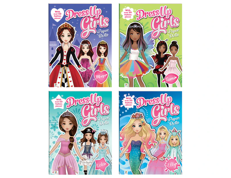 Dress-Up Girls Paper Dolls Book 4-Pack