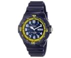 Casio Men's 45mm MRW200HC-2B Analogue Resin Watch - Blue/Yellow 1