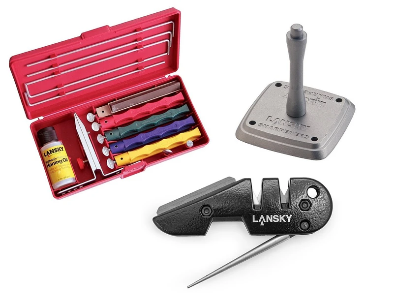 Lansky Professional Sharpening System + Universal Mount + Lansky Blademedic Pocket Sharpening Kit