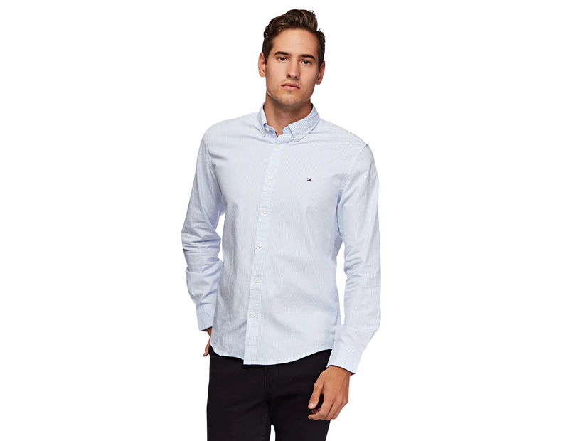 Tommy Hilfiger Men's Oxford Shirt - Blue Stripe