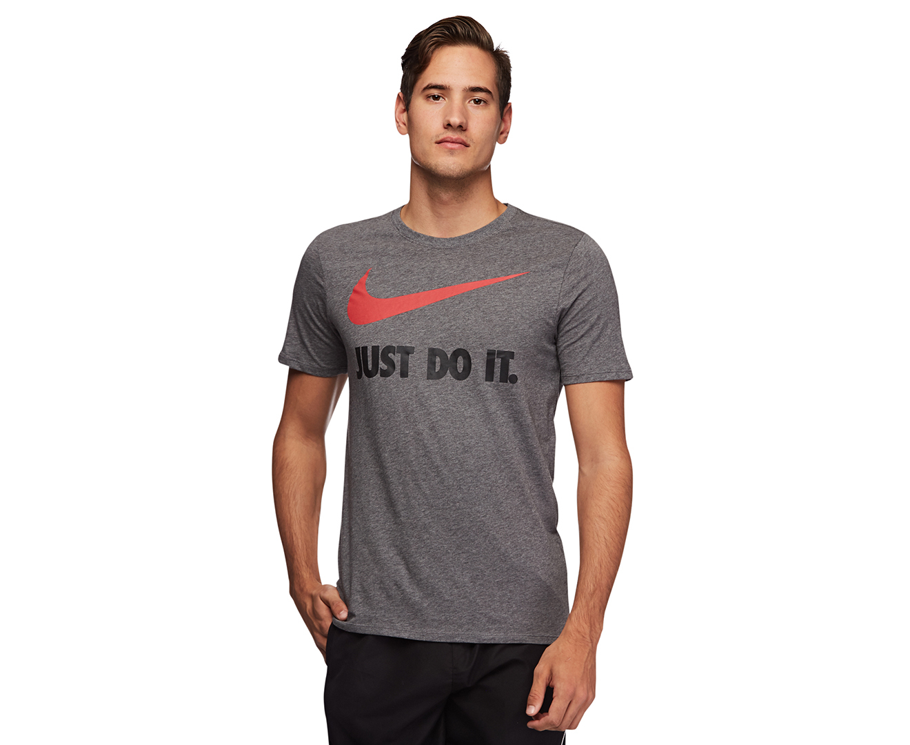 Nike Men's Just Do It Swoosh Tee - Charcoal Heather | Www.catch.com.au