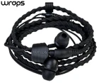 Wraps Wristband Headphones w/ Microphone - Coal/Black