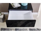 High Gloss Black Bedside Table Nightstand With 2 Drawers