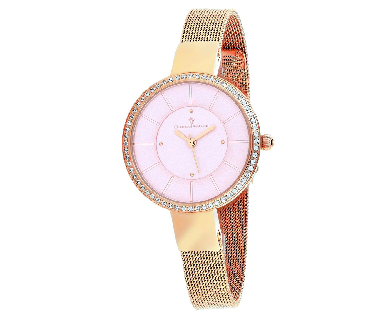 Christian Van Sant Women's 32mm Reign Watch - Pink/Rose Gold