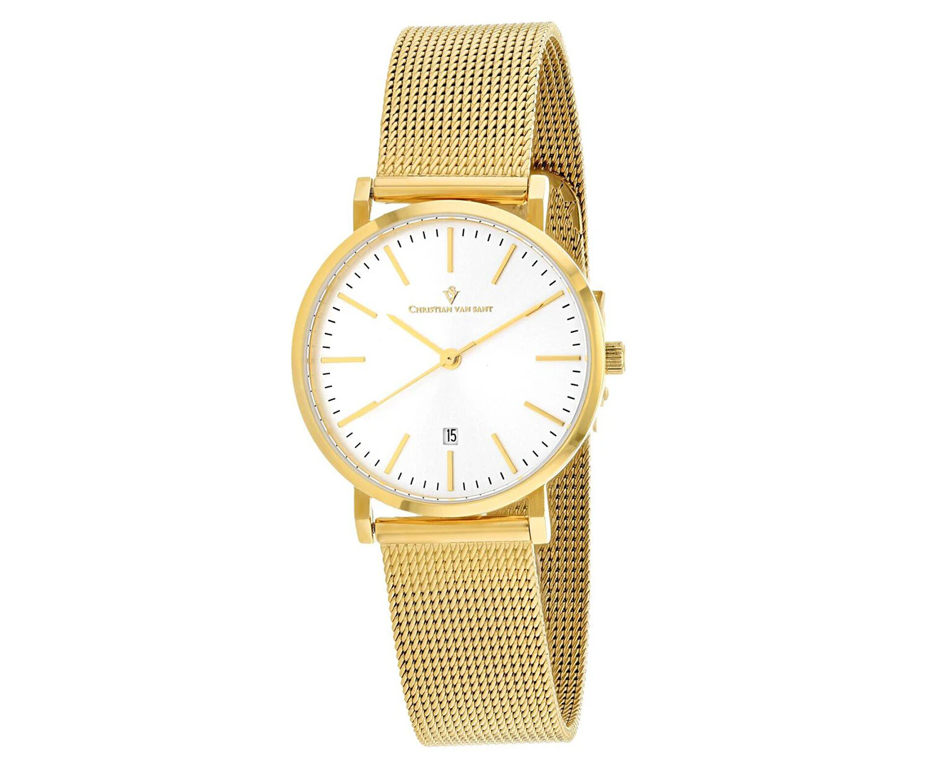 Christian Van Sant Women's 32mm Paradigm Watch - White/Gold