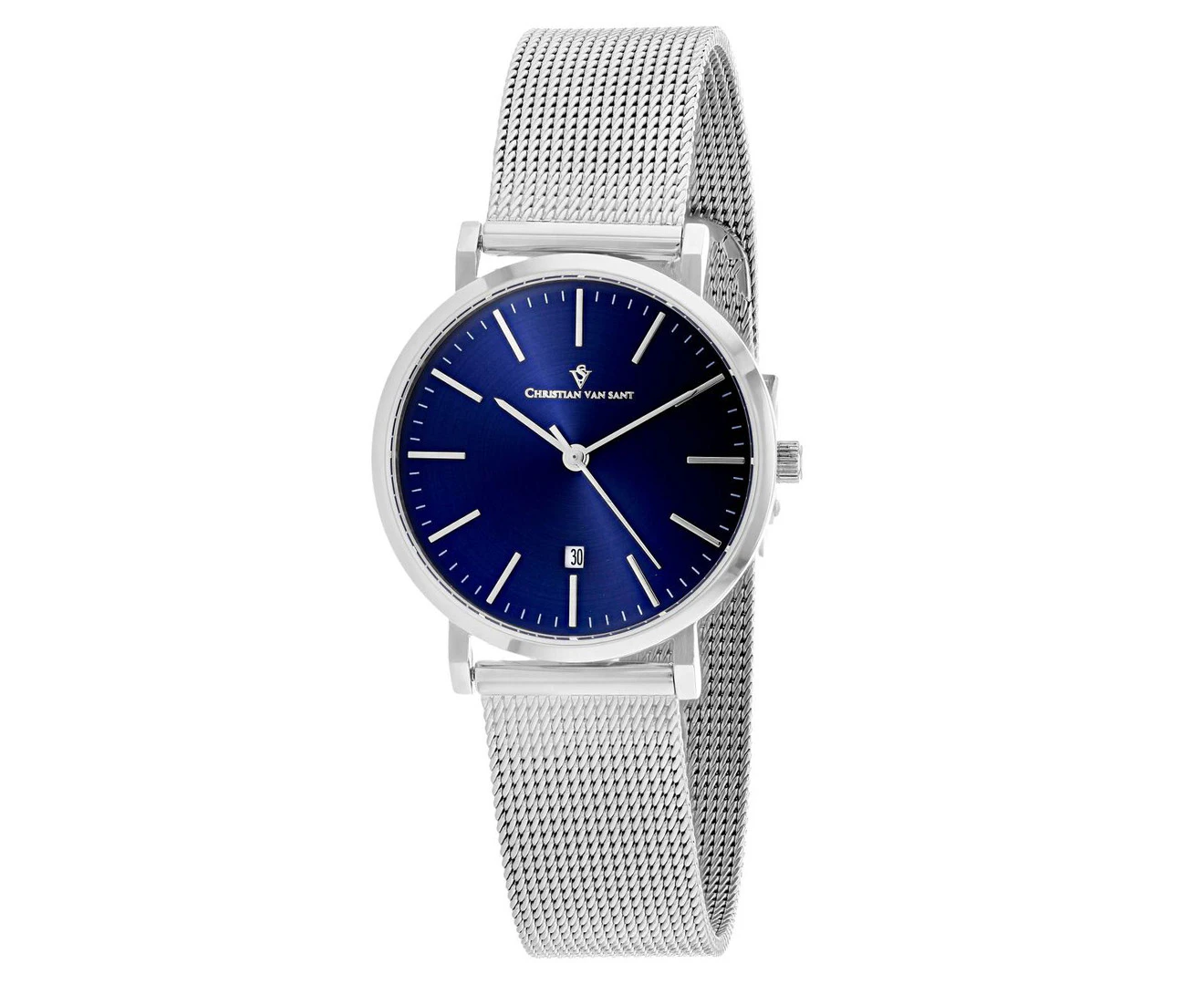 Christian Van Sant Women's 32mm Paradigm Watch - Blue/Silver