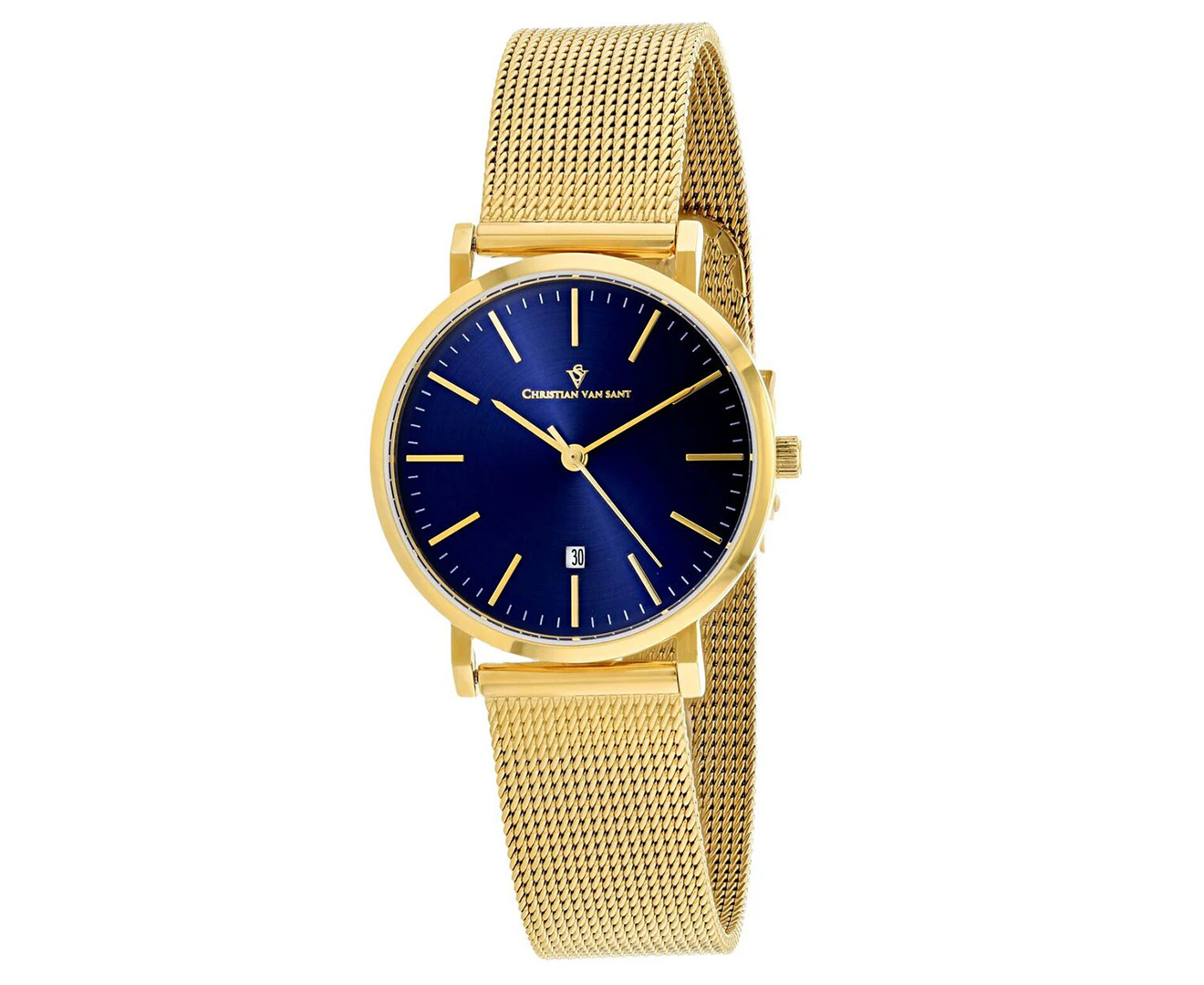 Christian Van Sant Women's 32mm Paradigm Watch - Blue/Gold