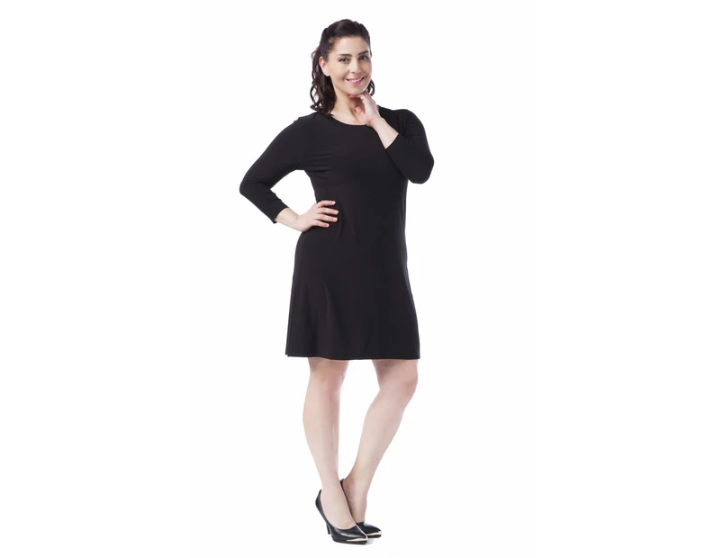 Francesca Ettore Plus Size Women's Black Dress