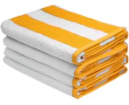 Terry House 100% Cotton Striped Luxury Beach towel/ Pool Towel - Athletic Gold