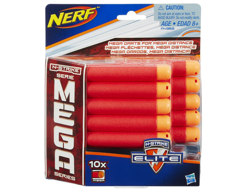 NERF N-Strike Mega Dart Refill 10-Pack - Red