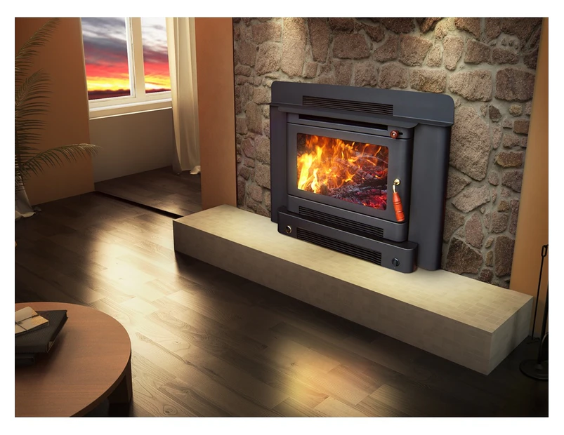 ECOMAXX PREMIUM ZC Inbuilt Wood Heater - Metallic Black