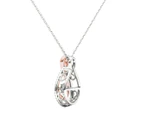 De Couer 9k Two Tone Gold 1/8ct TDW Dancing Diamond Necklace - White H-I
