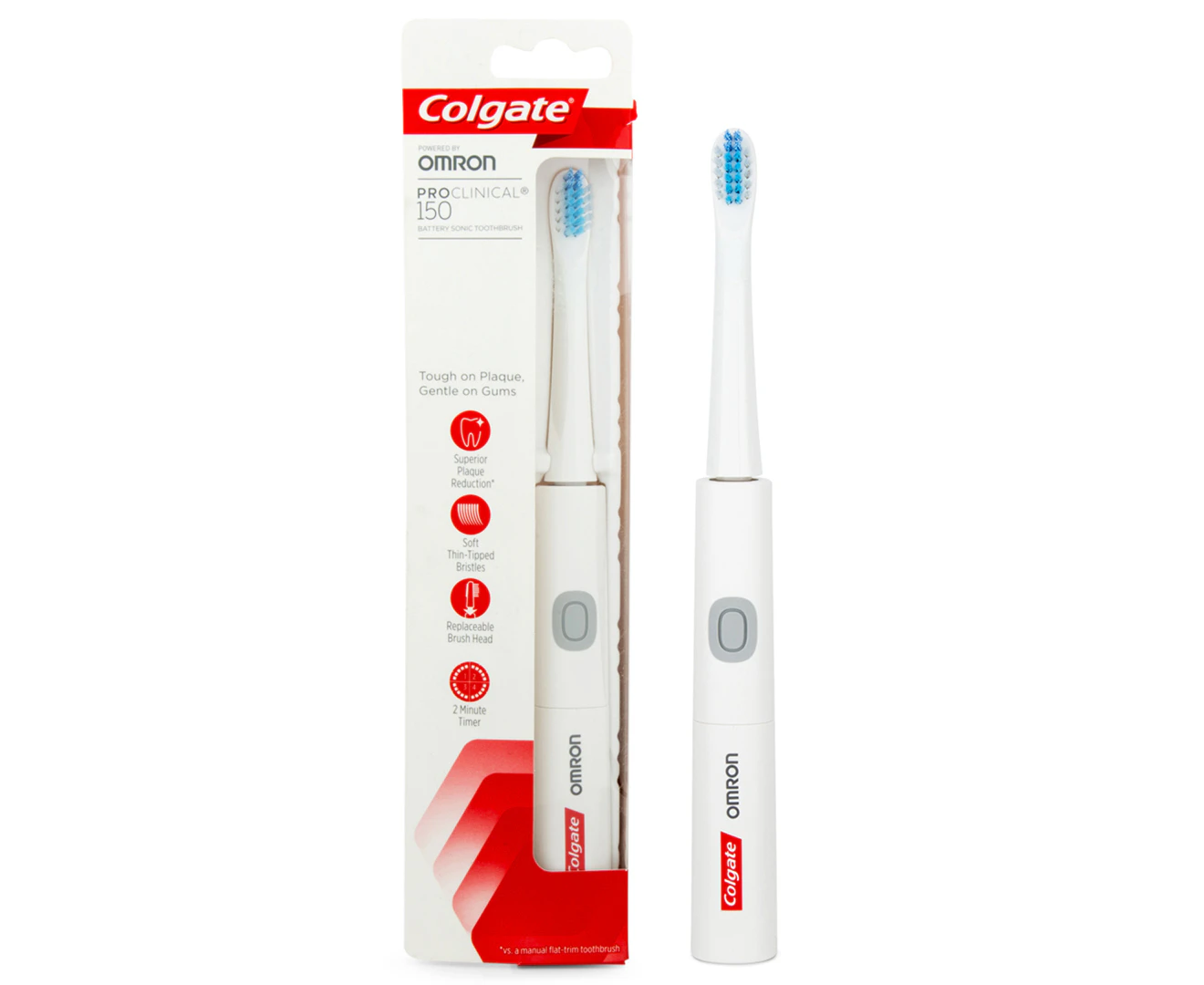 Colgate Pro Clinical 150 Electric Toothbrush w/Soft Bristles Oral Care WHT