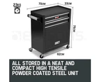 Black/Grey 881 Piece Portable Wheeled Tool Kit Cabinet
