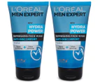 2 x L'Oréal Men Expert Hydra Power Anti-Discomfort Refreshing Face Wash 150mL