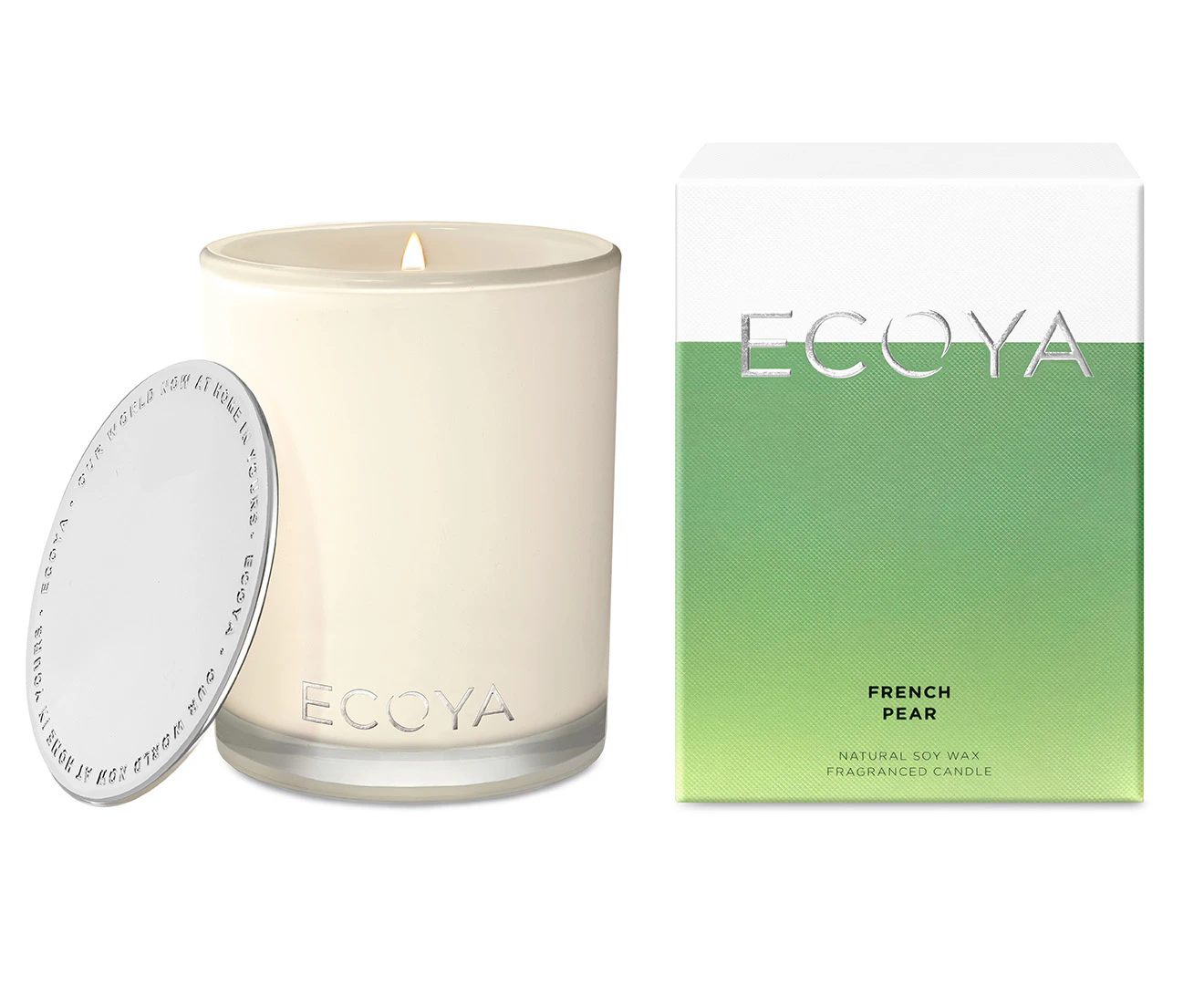 ECOYA French Pear Madison Jar Candle 400g - Antique White