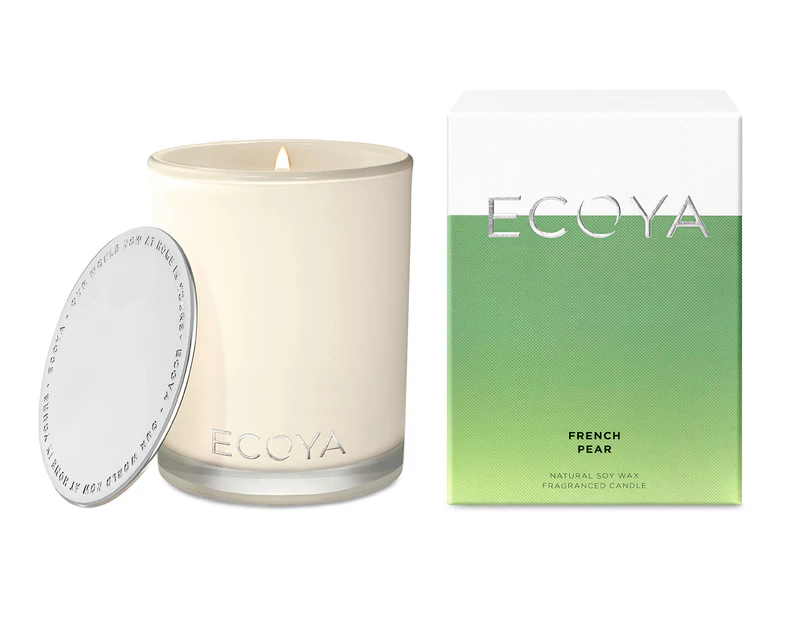 ECOYA French Pear Madison Jar Candle 400g - Antique White