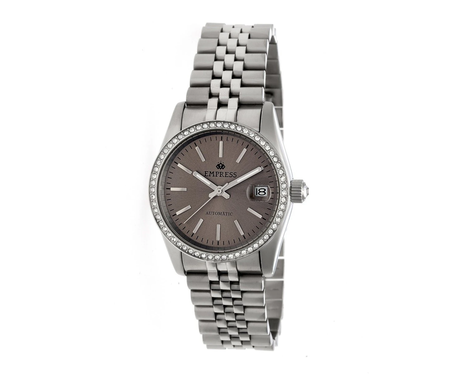 Empress Constance Automatic Bracelet Watch w/Date - Silver/Pewter/Silver