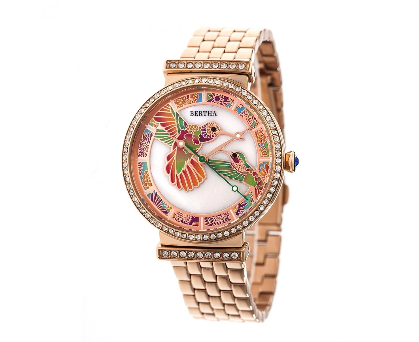 Bertha Emily MOP Bracelet Watch - Rose Gold