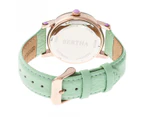 Bertha Betsy MOP Leather-Band Ladies Watch - Rose Gold/Mint