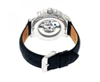 Heritor Automatic Bonavento Semi-Skeleton Leather-Band Watch - Silver/Black