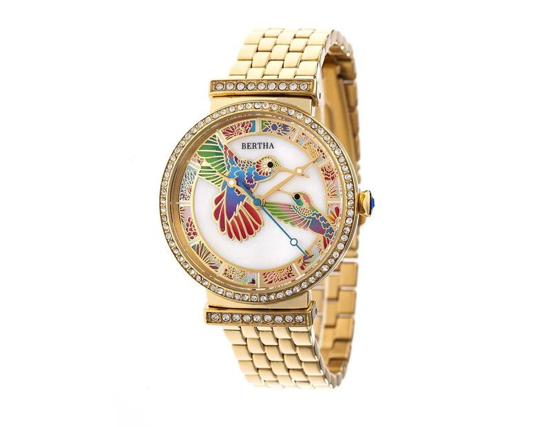 Bertha Emily MOP Bracelet Watch - Gold