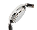 Empress Stella Automatic Semi-Skeleton Dial Leather-Band Watch - Silver/White/Black