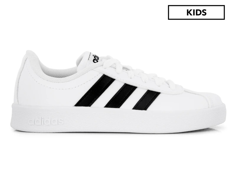 Adidas Kids' VL Court 2.0 K Shoe - Flat White/Core Black