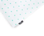 KAS Squares Queen Bed Sheet Set - White/Teal