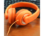 HIFI Stereo w/Mic Music Headphone Headset Earphone Earpiece For Mobilephone-Orange