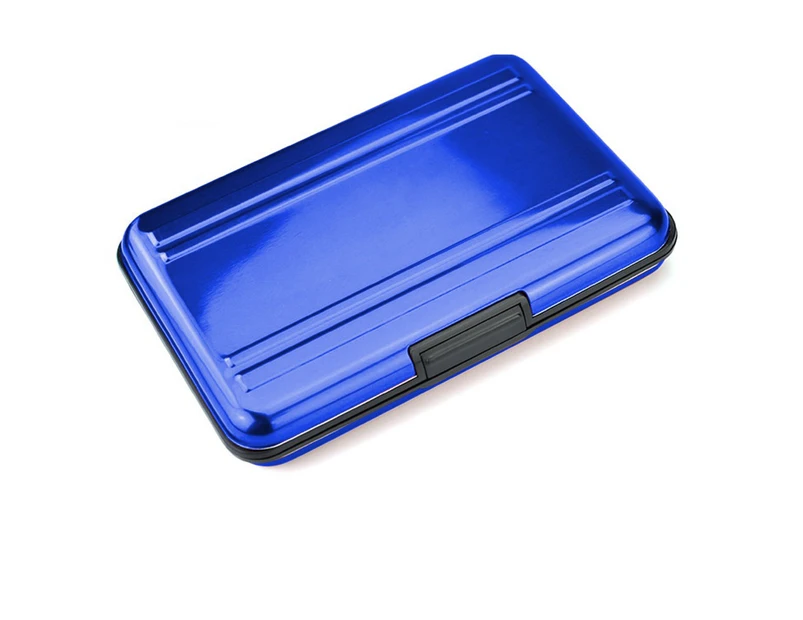 Micro SD Holder Memory Card Case Waterproof 16 Slots Single Layer Protector Carrying Pouch-Blue