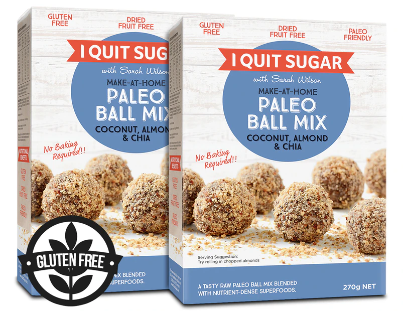 2 x I Quit Sugar Paleo Ball Mix Coconut, Almond & Chia 270g