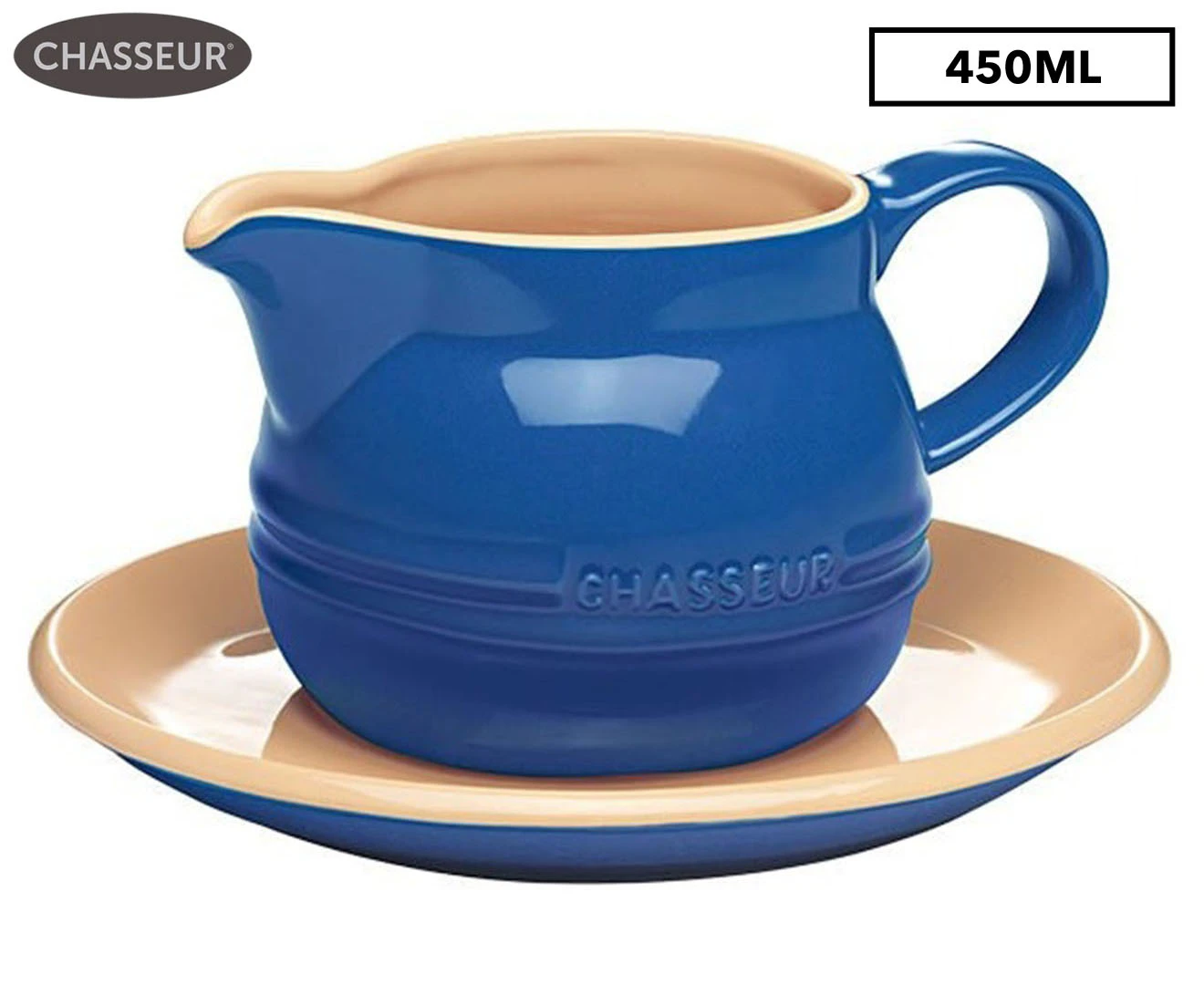 Chasseur 450mL La Cuisson Gravy Boat & Saucer - Blue