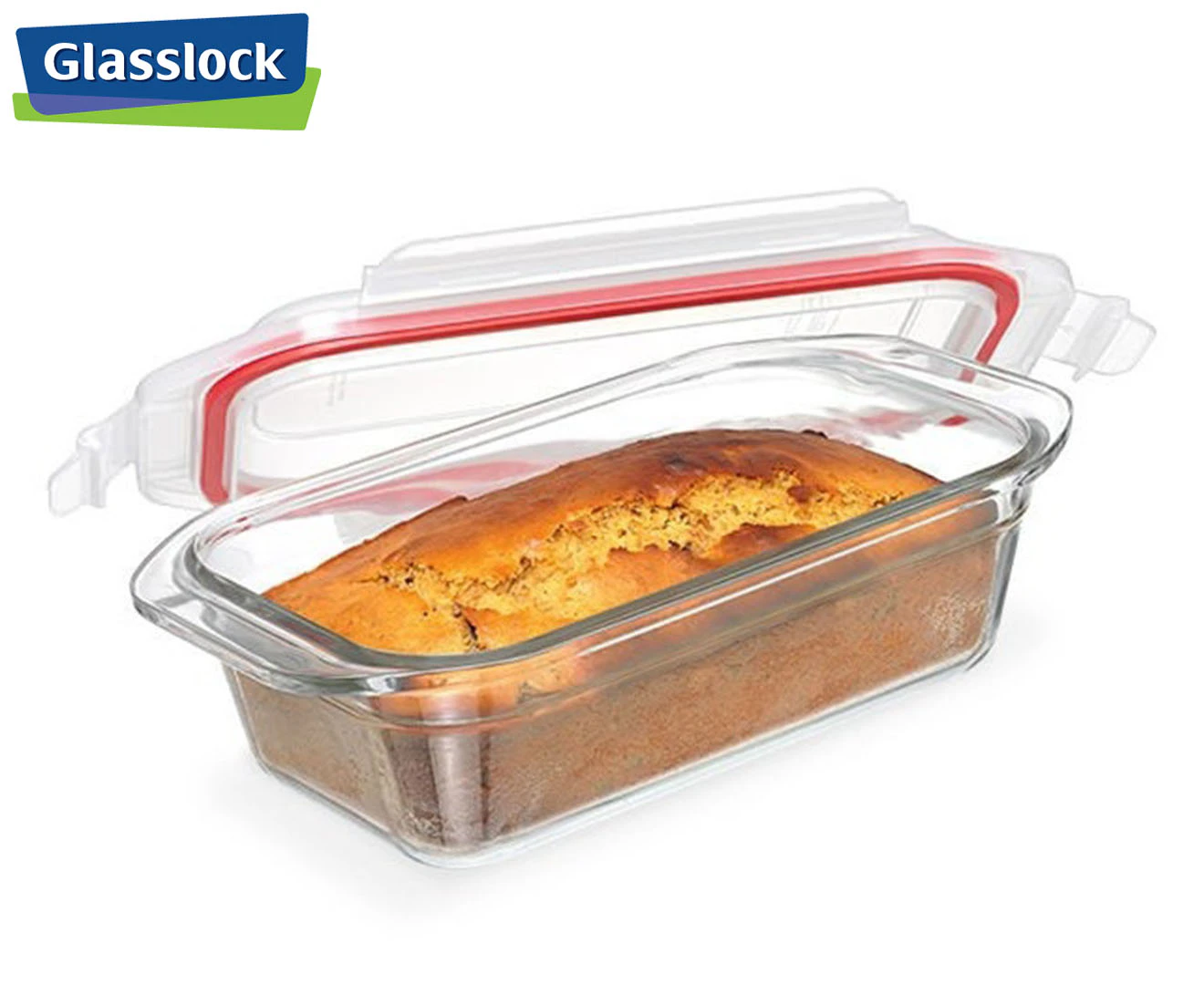 Glasslock 1.7L Rectangle Oven Safe Glass Loaf Baker w/ Snaplock Lid