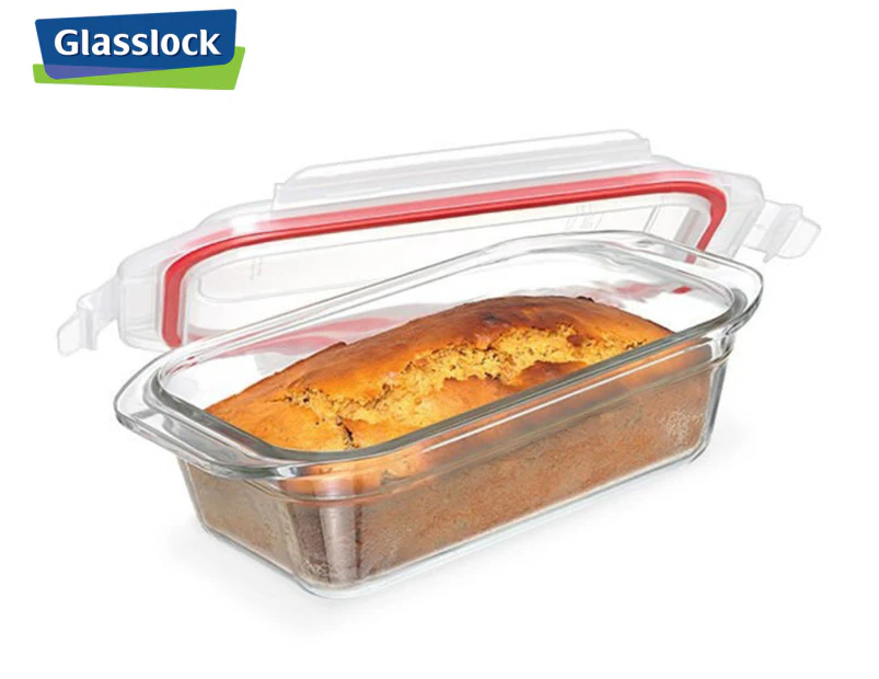 Glasslock 1.7L Rectangle Oven Safe Glass Loaf Baker w/ Snaplock Lid