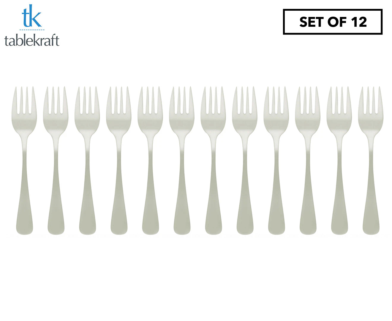 Set of 12 Tablekraft Bogart Fruit Forks - Silver