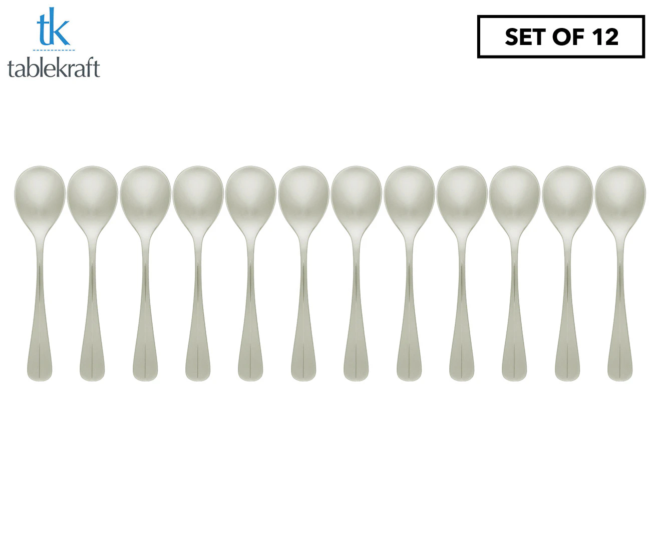 Set of 12 Tablekraft Bogart Fruit Spoons - Silver