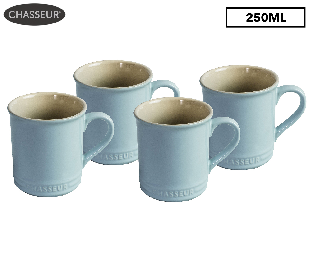 Set of 4 Chasseur 350mL La Cuisson Mugs Duck Egg Blue Catch .au