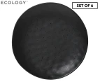 6 x Ecology Speckle Ebony 20cm Stoneware Side Plate Dish Round Tableware Black