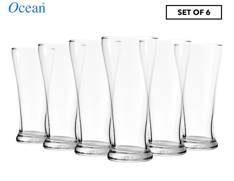 Set of 6 Ocean 400mL Waisted Pilsner Glasses