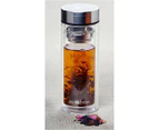 Leaf & Bean 300mL Glass Tea Infuser Flask - Clear/Silver