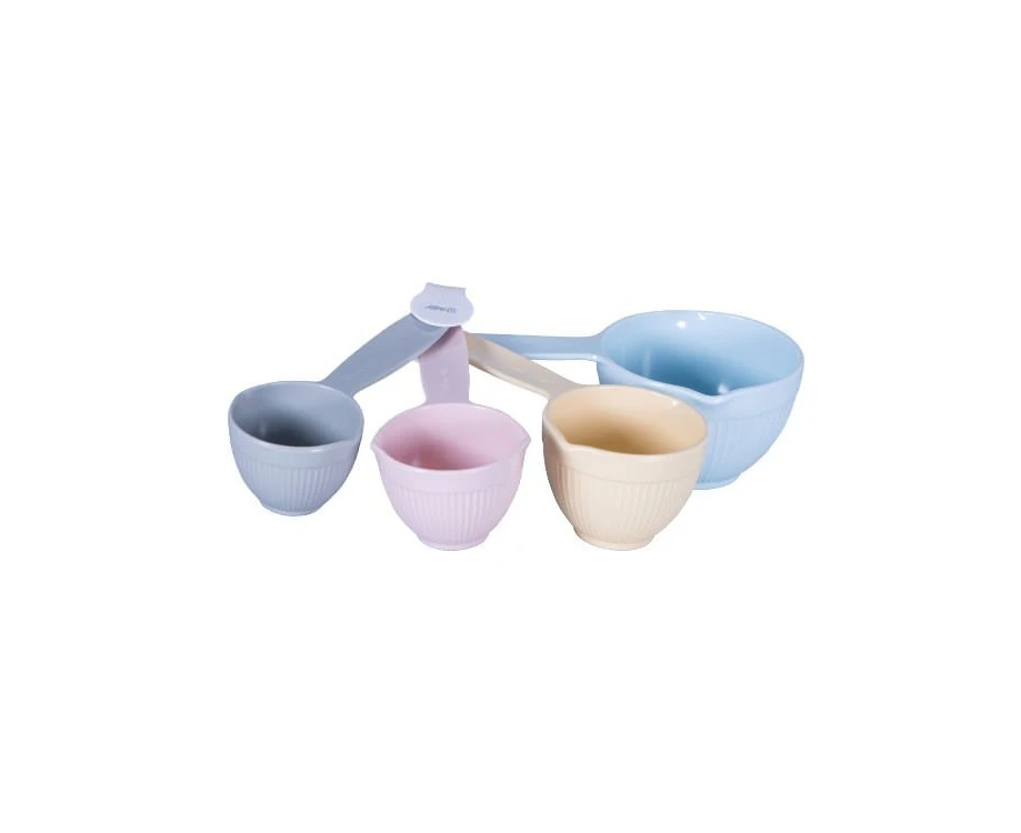 Avanti Melamine Ribbed Kitchen Food Baking/Cooking Measuring Cup Set Pastel