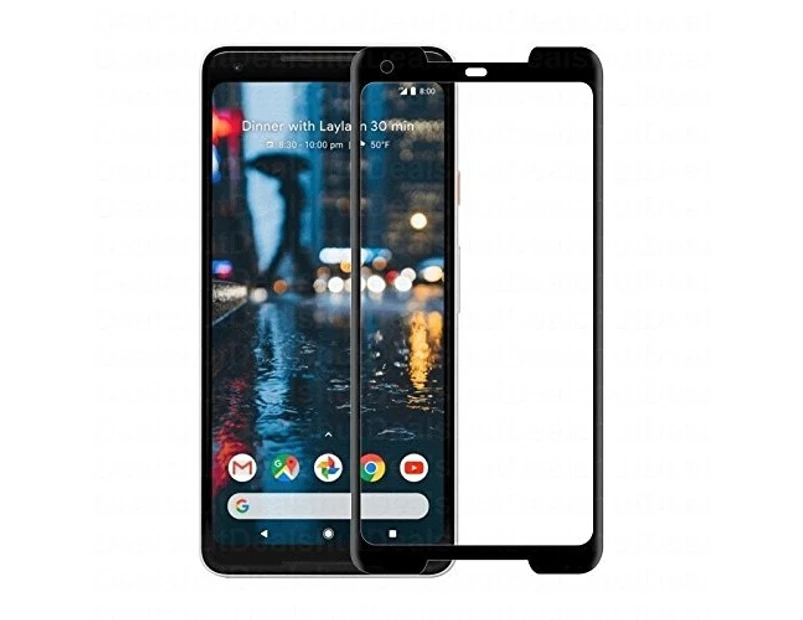 For Google Pixel 2 XL - Black Full Coverage MaxCase Tempered Glass Screen Protector