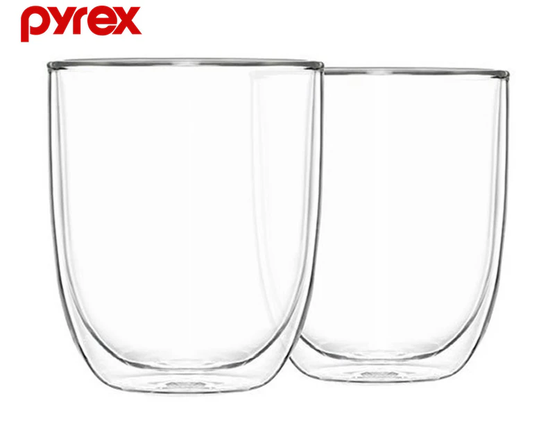 Set of 2 Pyrex 250mL Double Wall Glasses