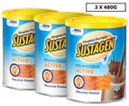 3 x Sustagen Hospital Formula Active Chocolate Flavour 480g 