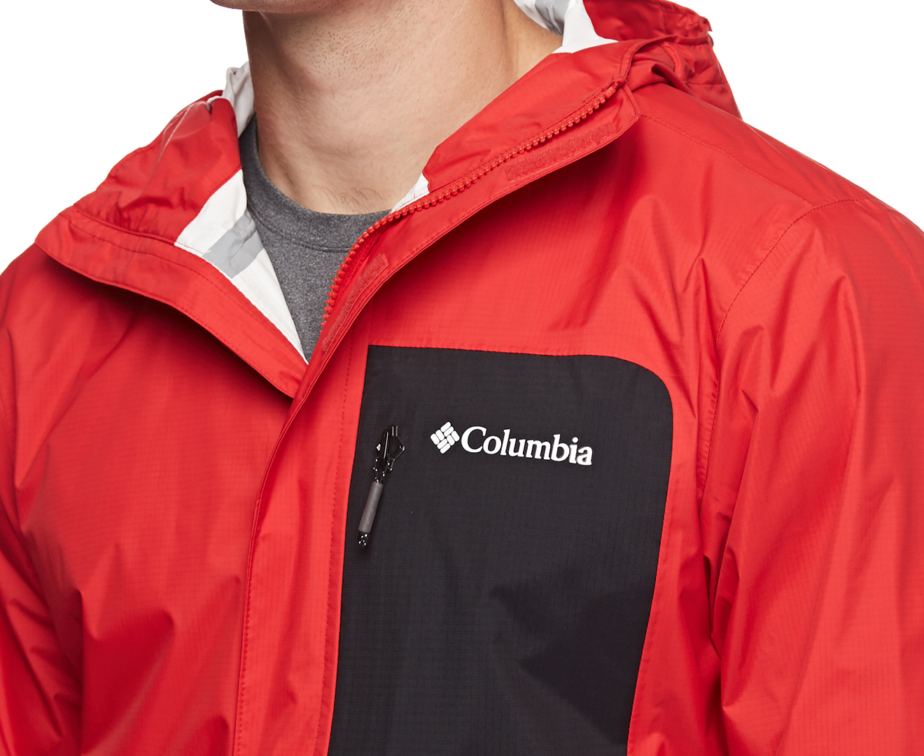 Columbia Mens Sleeker Shell Rain Jacket Red Sparkblack Nz
