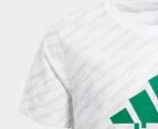 Adidas Boys' Logo Tee - White/Grey Two/Bold Green