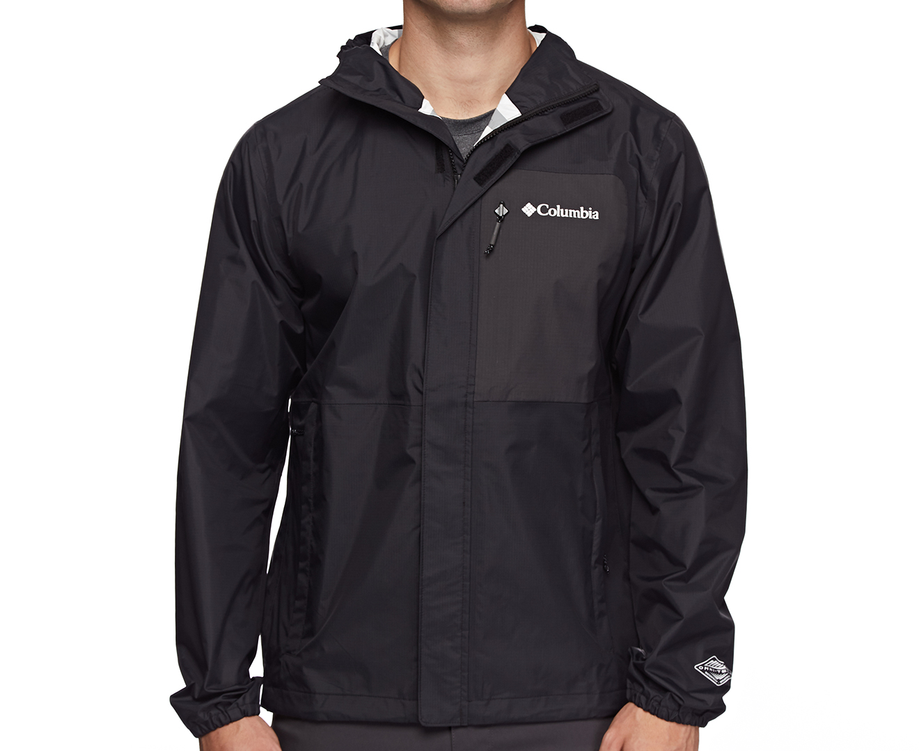 Columbia Men s Sleeker Shell Rain Jacket Black Shark Catch